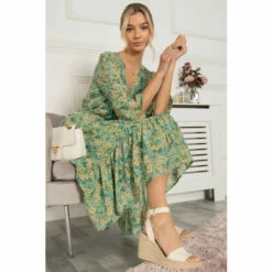 Jolie Moi Green Geelan Tiered Hem Maxi Dress -Jolie Moi Shop unnamed file 100