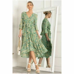 Jolie Moi Green Geelan Tiered Hem Maxi Dress -Jolie Moi Shop unnamed file 101