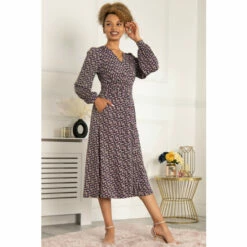 Jolie Moi Green Libby Long Sleeve Jersey Dress -Jolie Moi Shop unnamed file 1011