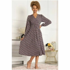 Jolie Moi Green Libby Long Sleeve Jersey Dress -Jolie Moi Shop unnamed file 1014