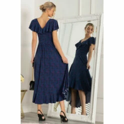 Jolie Moi Blue Gerrilyn Frill Animal Print Dress -Jolie Moi Shop unnamed file 1018