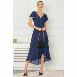 Jolie Moi Blue Gerrilyn Frill Animal Print Dress -Jolie Moi Shop unnamed file 1020