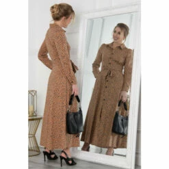 Jolie Moi Brown Vihana Shirt Maxi Dress -Jolie Moi Shop unnamed file 1025