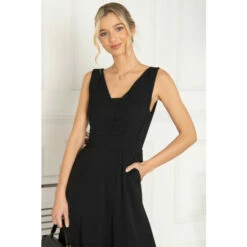 Jolie Moi Black Palmer Dip Hem Shift Dress -Jolie Moi Shop unnamed file 1032