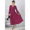 Jolie Moi Pink Long Sleeve Jersey Maxi Dress