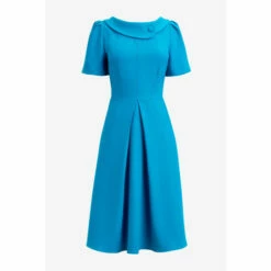 Jolie Moi Blue Debora Button Neck Dress -Jolie Moi Shop unnamed file 1064