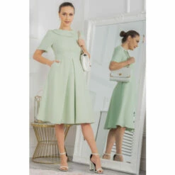 Jolie Moi Valery Green Button Collar Dress -Jolie Moi Shop unnamed file 1068