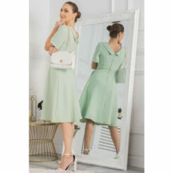 Jolie Moi Valery Green Button Collar Dress -Jolie Moi Shop unnamed file 1071