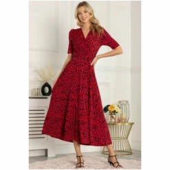 Jolie Moi Red Akayla Printed Jersey Maxi Dress -Jolie Moi Shop unnamed file 1078