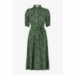 Jolie Moi Green Calla Puff Sleeve Shirt Dress -Jolie Moi Shop unnamed file 1084