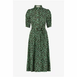 Jolie Moi Green Calla Puff Sleeve Shirt Dress -Jolie Moi Shop unnamed file 1085