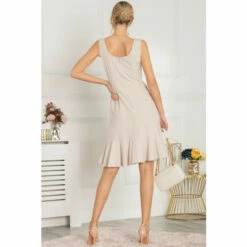 Jolie Moi Cream Sonya Flounce Shift Dress -Jolie Moi Shop unnamed file 1114