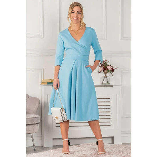 unnamed-file-1139.jpg Jolie Moi Blue Paige 3/4 Sleeve Wrap Dress -Jolie Moi Shop unnamed file 1139