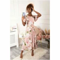 Jolie Moi Gianna Pink Floral Midi Dress -Jolie Moi Shop unnamed file 114