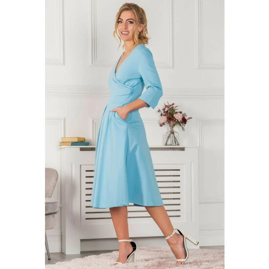 unnamed-file-1142.jpg Jolie Moi Blue Paige 3/4 Sleeve Wrap Dress -Jolie Moi Shop unnamed file 1142