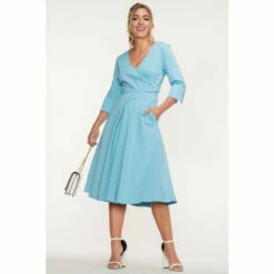 Jolie Moi Blue Paige 3/4 Sleeve Wrap Dress 6 Jolie Moi Blue Paige 3/4 Sleeve Wrap Dress -Jolie Moi Shop unnamed file 1143