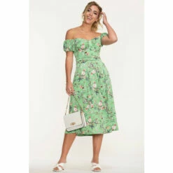Jolie Moi Green Leslie Bow Front Midi Dress -Jolie Moi Shop unnamed file 1167