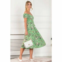 Jolie Moi Green Leslie Bow Front Midi Dress -Jolie Moi Shop unnamed file 1168