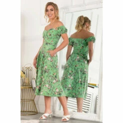 Jolie Moi Green Leslie Bow Front Midi Dress -Jolie Moi Shop unnamed file 1169