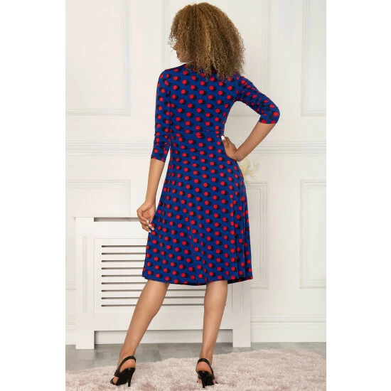unnamed-file-1182.jpg Jolie Moi Blue Petra 3/4th Sleeve Ruched Dress -Jolie Moi Shop unnamed file 1182