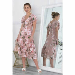 Jolie Moi Acela Pink Floral Print Mesh Dress -Jolie Moi Shop unnamed file 119