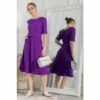Jolie Moi Purple Beckie Fold Over Neck Dress -Jolie Moi Shop unnamed file 1192