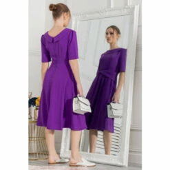 Jolie Moi Purple Beckie Fold Over Neck Dress 3 Jolie Moi Purple Beckie Fold Over Neck Dress -Jolie Moi Shop unnamed file 1193