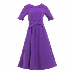 Jolie Moi Purple Beckie Fold Over Neck Dress 7 Jolie Moi Purple Beckie Fold Over Neck Dress -Jolie Moi Shop unnamed file 1197