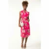 Jolie Moi Pink Rebbie Ruffle Maxi Dress