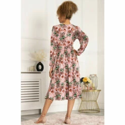 Jolie Moi Pink Libby Long Sleeve Jersey Dress -Jolie Moi Shop unnamed file 1218