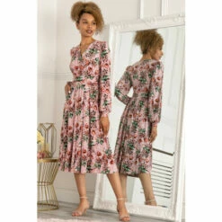 Jolie Moi Pink Libby Long Sleeve Jersey Dress -Jolie Moi Shop unnamed file 1220