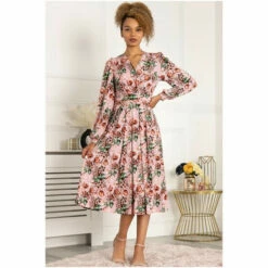 Jolie Moi Pink Libby Long Sleeve Jersey Dress -Jolie Moi Shop unnamed file 1222