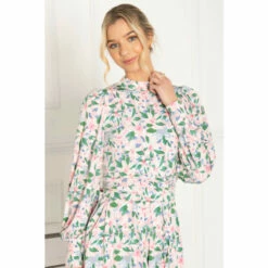 Jolie Moi Pink Vesper Long Sleeve Midi Dress -Jolie Moi Shop unnamed file 1232