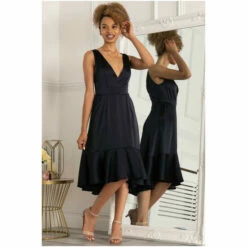 Jolie Moi Blue Annabeth V-Neck Flare Dress -Jolie Moi Shop unnamed file 1241