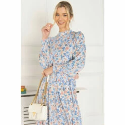 Jolie Moi Blue Vesper Long Sleeve Midi Dress -Jolie Moi Shop unnamed file 1244