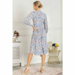 Jolie Moi Blue Vesper Long Sleeve Midi Dress -Jolie Moi Shop unnamed file 1245