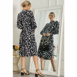 Jolie Moi Blue Kathryn Long Sleeve Midi Dress -Jolie Moi Shop unnamed file 1251