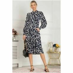 Jolie Moi Blue Kathryn Long Sleeve Midi Dress -Jolie Moi Shop unnamed file 1253