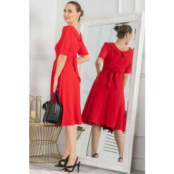 Jolie Moi Gemma Red Belted Midi Dress 12 Jolie Moi Gemma Red Belted Midi Dress -Jolie Moi Shop unnamed file 1257