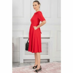 Jolie Moi Gemma Red Belted Midi Dress 13 Jolie Moi Gemma Red Belted Midi Dress -Jolie Moi Shop unnamed file 1258