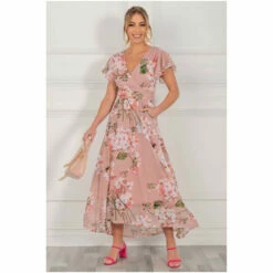 Jolie Moi Eleanor Pink Wrap Mesh Maxi Dress -Jolie Moi Shop unnamed file 127