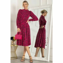 Jolie Moi Pink Vesper Long Sleeve Midi Dress -Jolie Moi Shop unnamed file 1278