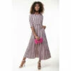 Jolie Moi Pink Pauline 3/4 Sleeve Maxi Dress