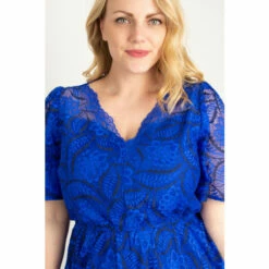 Jolie Moi Blue Flare Sleeved Lace Midi Dress -Jolie Moi Shop unnamed file 1285