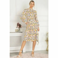 Jolie Moi Yellow Vesper Long Sleeve Midi Dress -Jolie Moi Shop unnamed file 1290