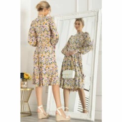 Jolie Moi Yellow Vesper Long Sleeve Midi Dress -Jolie Moi Shop unnamed file 1292