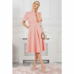 Jolie Moi Valery Pink Button Collar Dress -Jolie Moi Shop unnamed file 1297