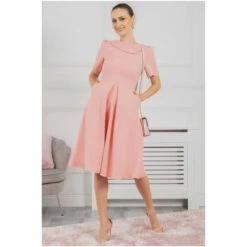 Jolie Moi Valery Pink Button Collar Dress -Jolie Moi Shop unnamed file 1300