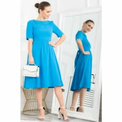 Jolie Moi Gemma Blue Belted Midi Dress -Jolie Moi Shop unnamed file 1312