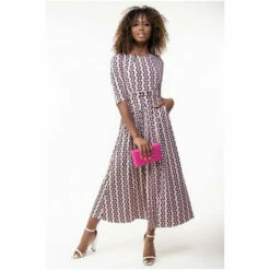 Jolie Moi Pink Pauline 3/4 Sleeve Maxi Dress -Jolie Moi Shop unnamed file 133